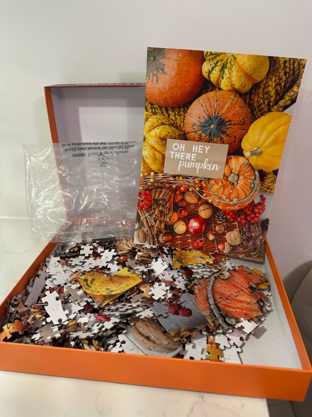 Oh Hey There Pumpkin Puzzle 1000 Pc 29.5 x 19.5" Perfectly Puzzling Autumn Fall - Picture 3 of 5